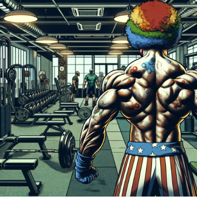 HEADLINE: Colorful Beefcake Spotted At Local Gym